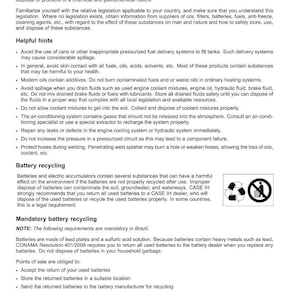 May include: Document titled "Safety rules - Ecology and the environment" with text about environmental safety, battery recycling, and mandatory battery recycling in Brazil. Includes helpful hints and safety guidelines.