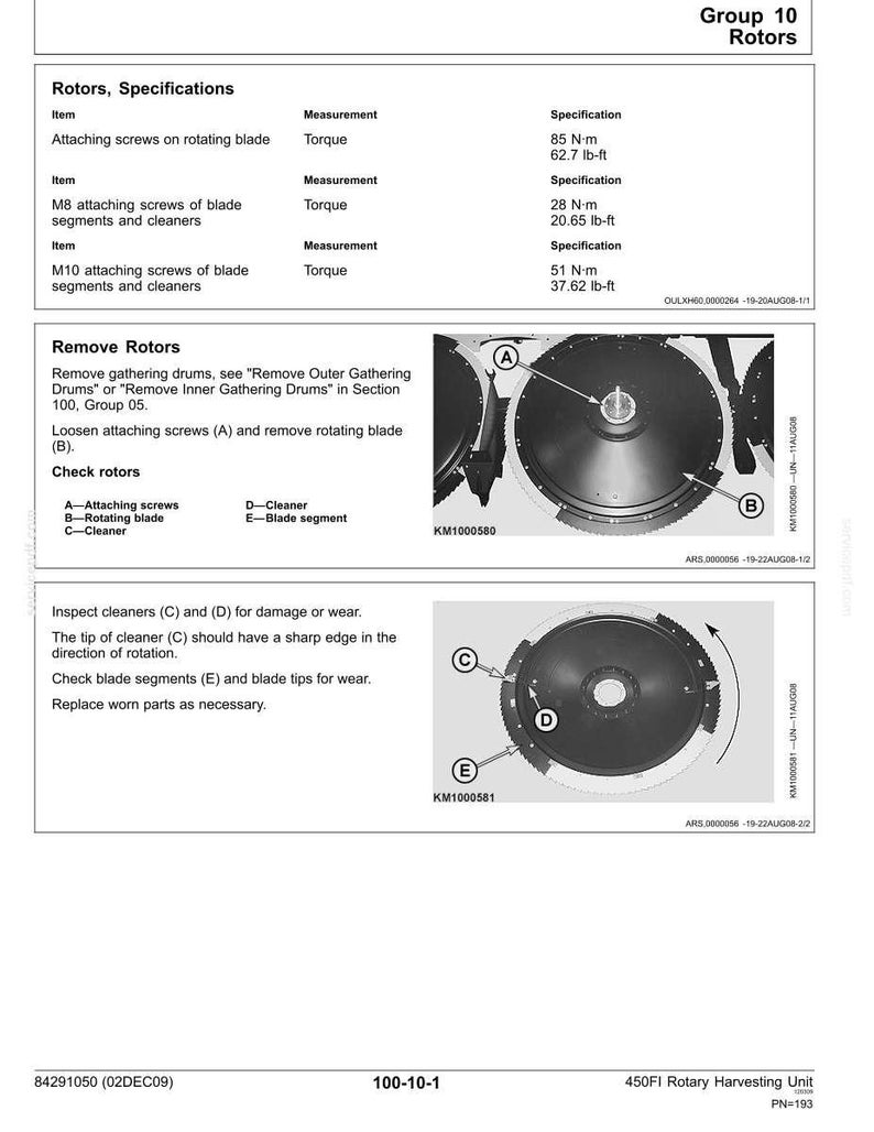 New Holland 450FI Rotary Harvesting Header Equipment Service Repair Workshop Manual | Instant PDF Download image 10