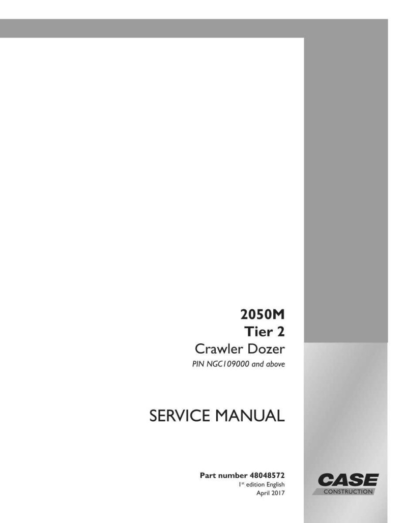 May include: A white service manual for a 2050M Tier 2 Crawler Dozer. The cover includes the text "SERVICE MANUAL", the Case Construction logo, and the part number 48048572. The manual is for PIN NGC109000 and above.
