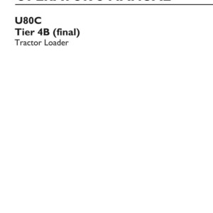 May include: An operator's manual for a New Holland Construction U80C Tier 4B (final) tractor loader. The white cover features black text, the part number 47780076, 1st edition English, November 2014, and the New Holland Construction logo.