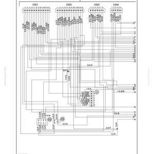 May include: A technical electrical system wiring diagram labelled Section 55 - Electrical System - Chapter 6 and Diagram B (Dash Harness). The black and white schematic features four main connectors labelled C001 through C004 with numbered pins.