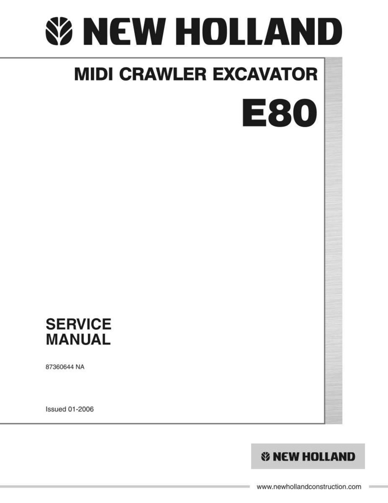 New Holland E80 Midi Crawler Excavator Service Repair Workshop Manual | Instant PDF Download image 3
