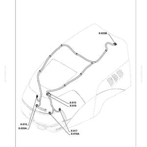 May include: Diagram of a hood harness with labels for connectors and components. The image is a technical drawing with lines and annotations, showing the layout of electrical systems.