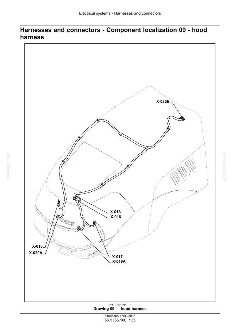 May include: Diagram of a hood harness with labels for connectors and components. The image is a technical drawing with lines and annotations, showing the layout of electrical systems.