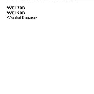 May include: An operator's manual for the New Holland Construction WE170B and WE190B wheeled excavator. The white cover features black text, including the directive 2006/42/EC, part number 47986758, 1st edition English, May 2016, and replaces part number 47819446.