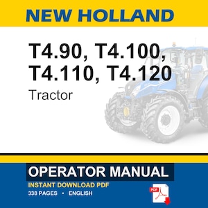 New Holland T4.90, T4.100, T4.110, T4.120 Tractor Operator Owners Operation Manual | Instant Pdf Download image 1