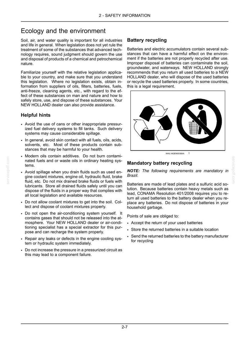New Holland 72CBH, 84CBH Front Blade for Compact Tractor Attachment Operator Owners Operation Manual | Instant PDF Download image 6