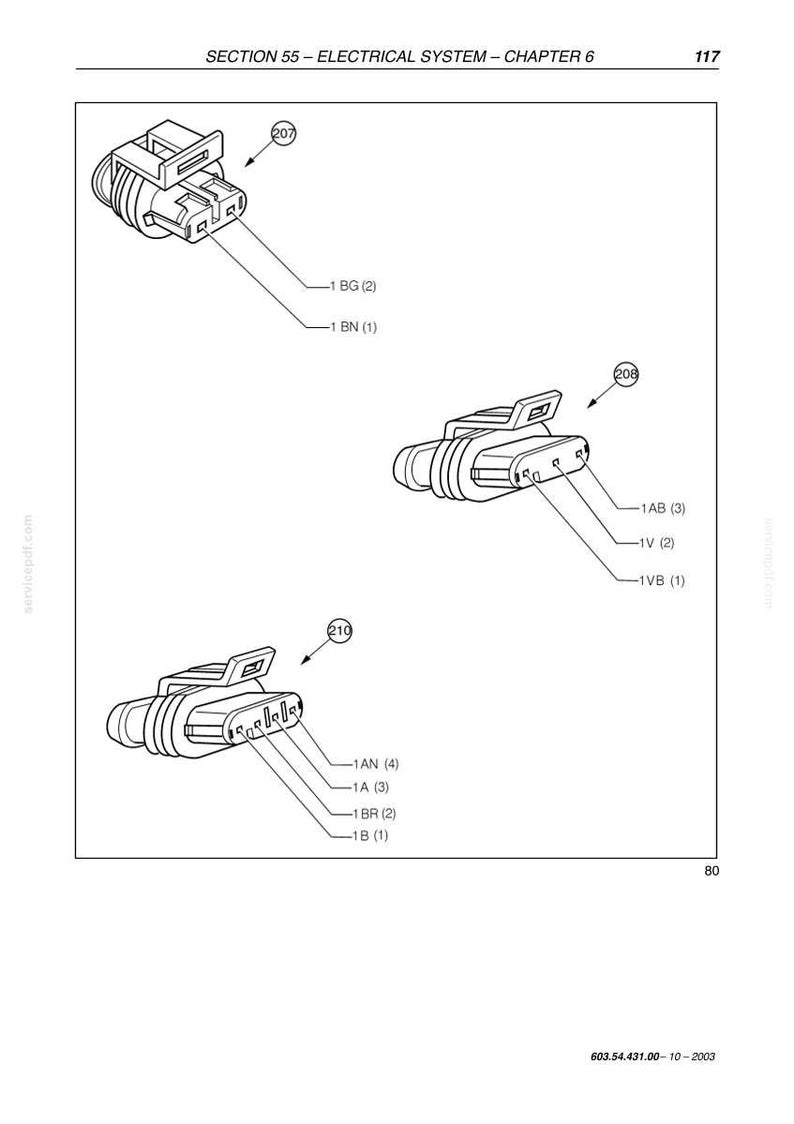 May include: Diagram of electrical connectors with labels. The image shows three different connector designs, each with multiple pins and labeled with alphanumeric codes. The connectors are depicted in a technical drawing style, with lines and arrows indicating connections.