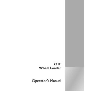 May include: White manual titled "721F Wheel Loader Operator's Manual." The cover features the text "721F Wheel Loader" and "Operator's Manual" in black font. The Case Construction logo is in the bottom right corner.