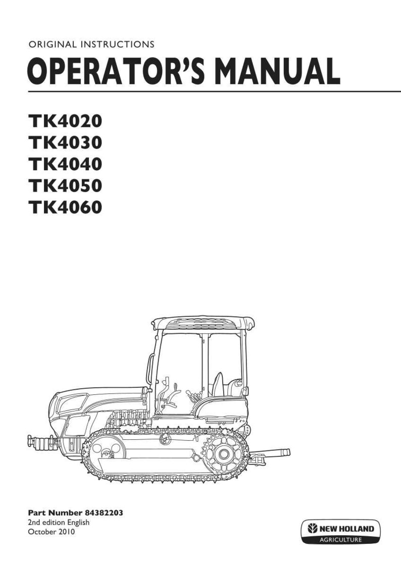 Manual de operación y mantenimiento para tractores New Holland TK4020, TK4030, TK4040, TK4050 y TK4060 / Descarga instantánea en PDF imagen 3
