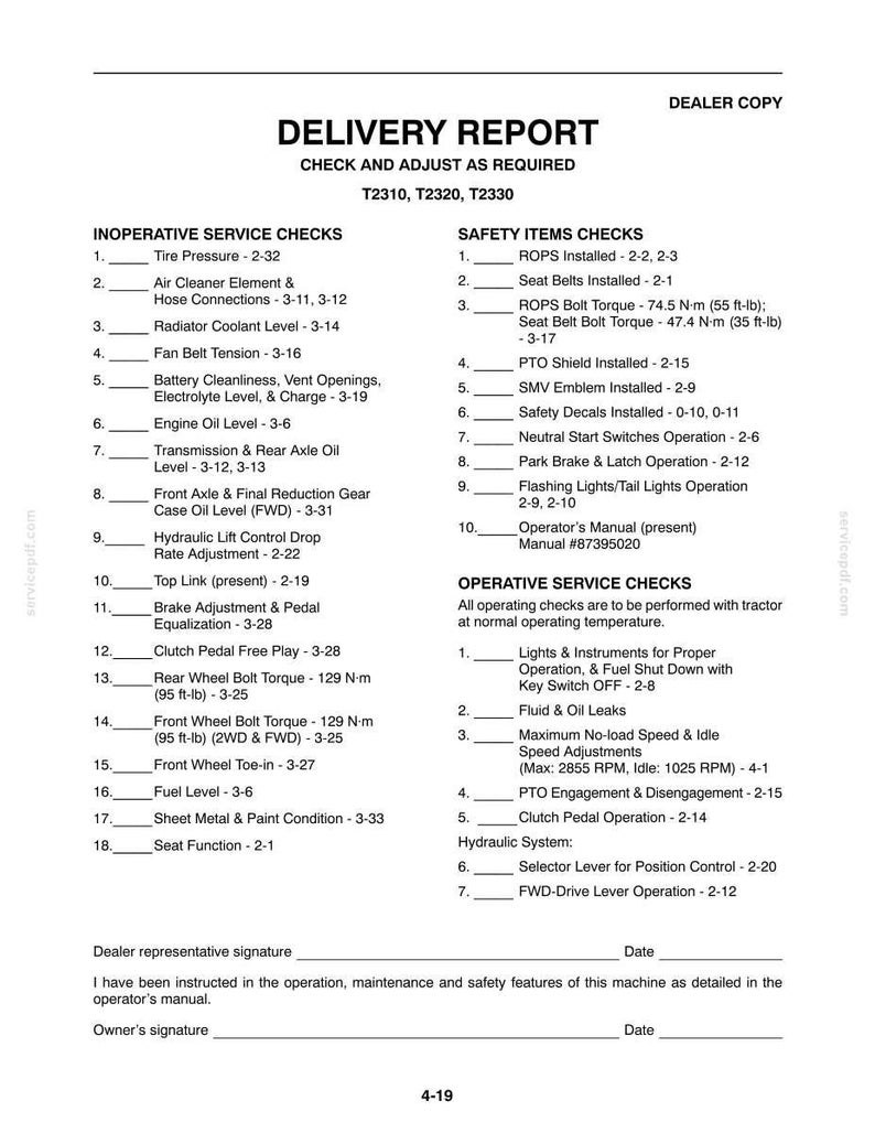 New Holland T2310, T2320, T2330 Tractor Operator Owners Operation Manual | Instant Pdf Download image 11