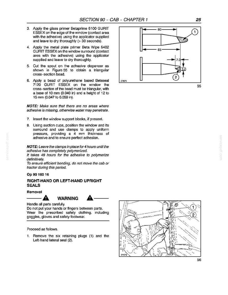 Puede incluir: Diagrama t&eacute;cnico de un manual que muestra instrucciones para aplicar adhesivo a una ventana. Incluye diagramas con medidas en cm y un dibujo de una persona trabajando en un veh&iacute;culo.
