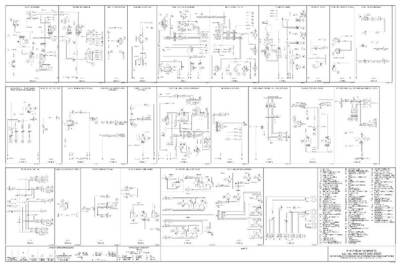 May include: A detailed technical diagram, likely an electrical schematic, with numerous interconnected symbols and lines. The diagram is printed in black and white on a large sheet of paper, with text at the bottom.