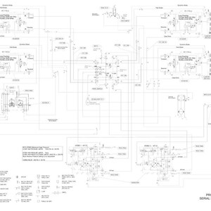 Peut inclure: Un sch&eacute;ma d&eacute;taill&eacute; d'un syst&egrave;me hydraulique, avec de nombreuses lignes, symboles et composants interconnect&eacute;s. Le sch&eacute;ma est &eacute;tiquet&eacute; avec du texte et des symboles, et comprend le texte "GUARDIAN SP 400F PROPEL HYDRAULIC SCHEMATIC".