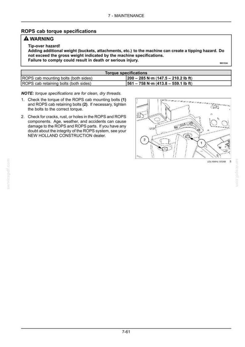 New Holland W270D, W300D Tier 2 Wheel Loader Operator Owners Operation Manual | Instant PDF Download image 9
