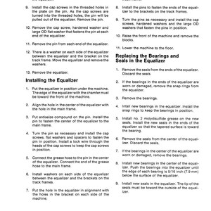 May include: A page from a manual with instructions for installing and replacing parts on an equalizer. The text includes steps for installing the equalizer, replacing bearings, and seals. The page has the number 5506-13 in the top right corner.