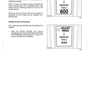 K&ouml;nnte beinhalten: Eine Seite aus einem technischen Handbuch mit dem Titel SECTION 2 - CONTROLS, INSTRUMENTS AND OPERATION. Sie erl&auml;utert die schwere Wartungserinnerung, wie sie beim Start angezeigt wird und wie man sie durch Einstellen des Werts auf *** deaktiviert.