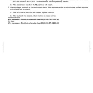 May include: A white document with the title "Electrical systems - FAULT CODES". Instructions detail checking wiring resistance with a multi-meter, with steps and resistance thresholds. Includes wire harness details.