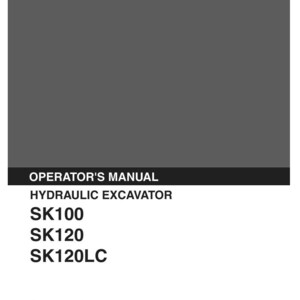 Puede incluir: Un manual del operador Kobelco para excavadoras hidr&aacute;ulicas modelos SK100, SK120 y SK120LC. La cubierta es gris oscuro con texto blanco, enumerando los n&uacute;meros de serie aplicables SK100 YW04601, SK120 LP08001, SK200LC YP01801, fechado 10/91, S2LP1012E-00.