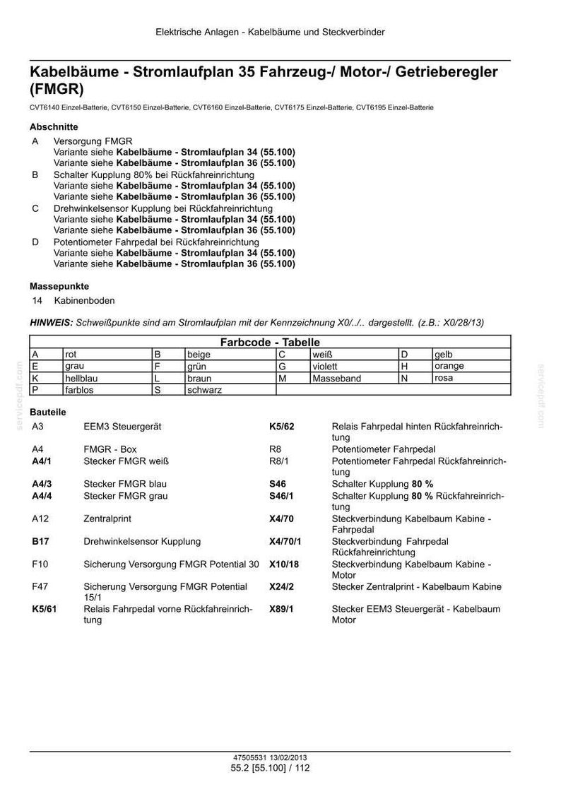 Steyr Cvt 6140, Cvt 6150, Cvt 6160, Cvt 6175, Cvt 6195 Traktor Wartungshandbuch Reparatur Werkstatthandbuch | PDF-Download image 8