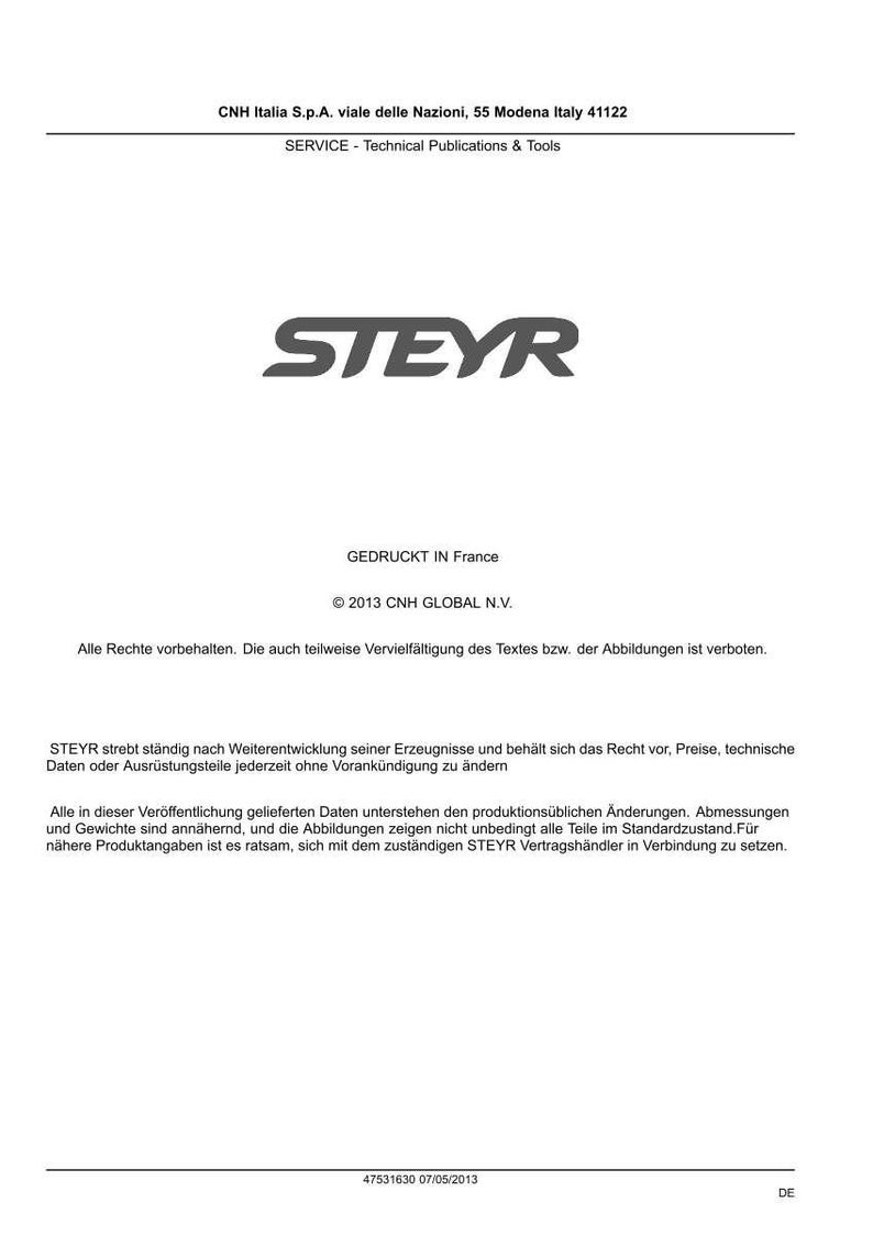 Steyr 4085, 4095, 4105 Traktor Wartungshandbuch Reparatur Werkstatthandbuch | PDF-Download | Market: Europe image 9