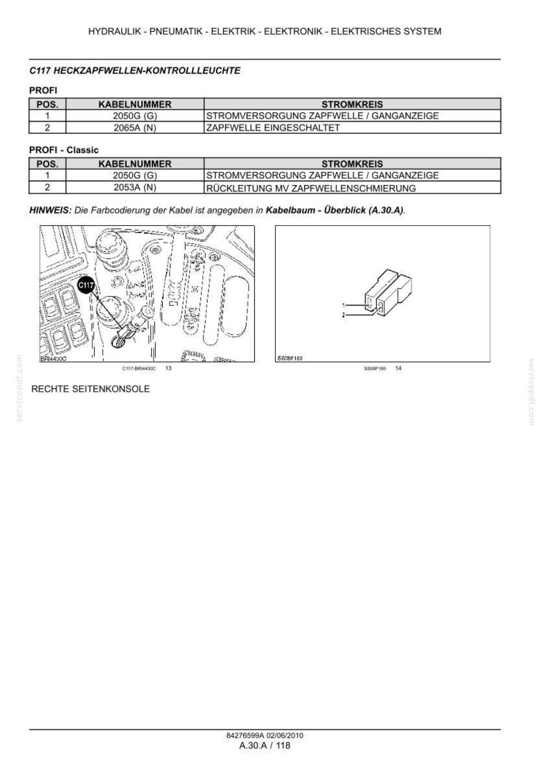 Steyr 4110, 4120, 4130, 6115, 6125, 6140 Profi & Profi Classic Traktor Wartungshandbuch Reparatur Werkstatthandbuch | PDF-Download image 4