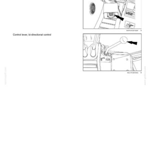 May include: Diagram of auxiliary hydraulic controls, including a control pedal and a control lever. The image is a black and white illustration with arrows pointing to the controls. Text includes "3 - CONTROLS AND INSTRUMENTS".
