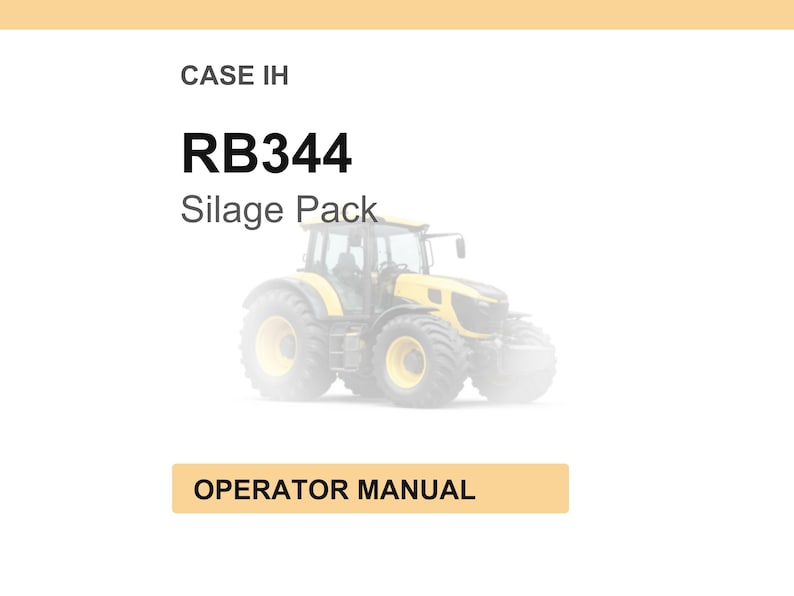 Case RB344 Ensilage Pack Bruksanvisning PDF Ladda ner bild 1