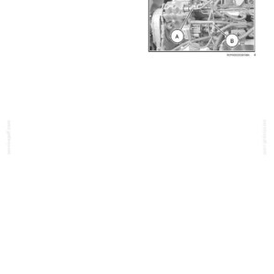 May include: A technical service manual page titled POWER PRODUCTION - FUEL AND INJECTION SYSTEM. It includes step 4 instructions to install the fuel supply line (A) and connect the engine harness connector (B) to the pressure regulator valve.