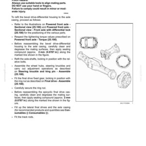 Puede incluir: Diagrama t&eacute;cnico para la instalaci&oacute;n de una carcasa de transmisi&oacute;n final. La imagen incluye ilustraciones de las piezas e instrucciones. El texto incluye advertencias de seguridad y pasos para el montaje, con medidas en mm. Documento para reparaci&oacute;n automotriz.