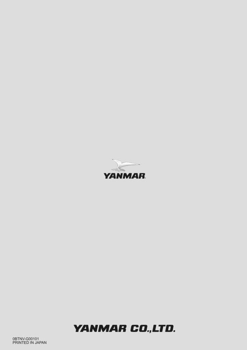 May include: A light gray background with the white Yanmar logo and text. The logo features a stylized bird. The text "YANMAR CO., LTD." is below the logo. The text "PRINTED IN JAPAN" is at the bottom.