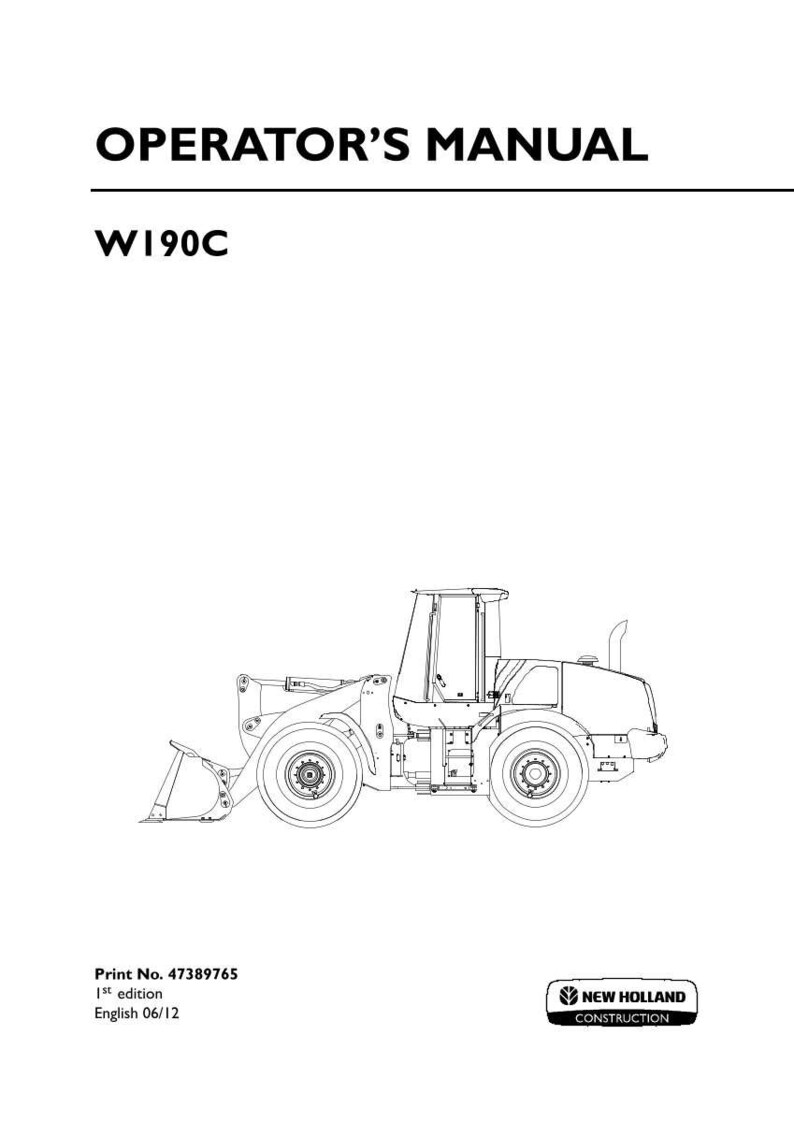 New Holland W190C Wheel Loader Operator Owners Operation Manual | Instant PDF Download image 3