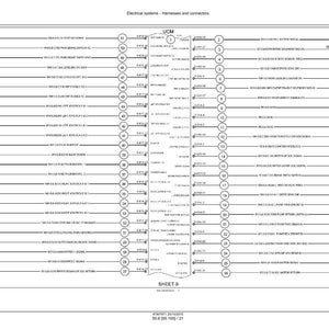 May include: Diagram of electrical systems, harnesses, and connectors. The diagram is a detailed schematic with numerous lines, circles, and text labels. The title "Electrical systems - Harnesses and connectors" is at the top. The document is labeled "Sheet D".