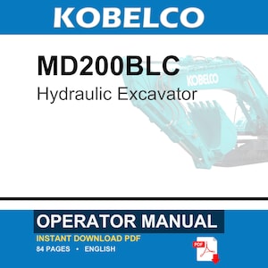 Kobelco MD200BLC Hydraulic Excavator Operator Owners Operation Manual | Instant PDF Download Bild 1