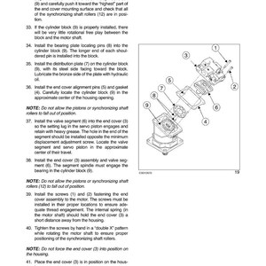 Op de afbeelding: Pagina uit een handleiding getiteld "Sectie 21 - Transmissie - Hoofdstuk 1" met diagrammen en instructies voor de transmissieassemblage. Bevat genummerde stappen en gelabelde onderdelen.