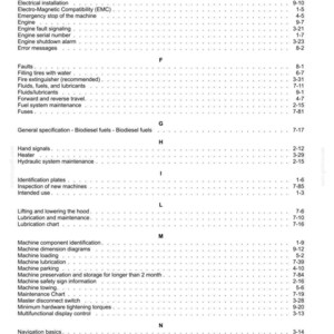 Puede incluir: Un &iacute;ndice detallado de un manual, con fondo blanco y texto negro. El documento abarca temas como el mantenimiento del motor, la instalaci&oacute;n el&eacute;ctrica y la informaci&oacute;n de seguridad. El texto est&aacute; organizado con t&iacute;tulos y n&uacute;meros de p&aacute;gina.