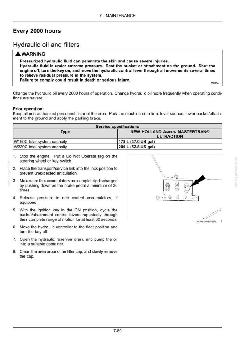 New Holland W190c, W230C Tier 4B (final) Wheel Loader Operator Owners Operation Manual | Instant PDF Download image 9
