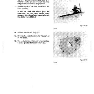 Pu&ograve; includere: Una pagina di manuale intitolata "SEZIONE 6 - ALIMENTATORE" con testo e diagrammi. Il testo include istruzioni sullo scollegamento della frizione, l'applicazione di silicone e l'installazione di parti. I diagrammi mostrano componenti meccanici.