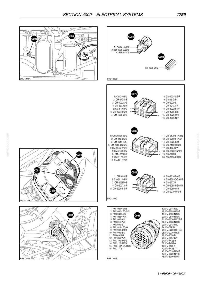 May include: Diagram of electrical system components, including connectors, wiring, and various modules. The image features labels like "SECTION 4009 - ELECTRICAL SYSTEMS" and part numbers for identification.