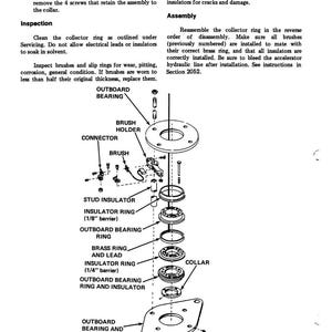 May include: An exploded diagram of an electrical collector ring, labeled as Figure 24. The diagram shows various components including bearings, insulators, rings, and a collar, with labels pointing to each part. The image is in black and white.