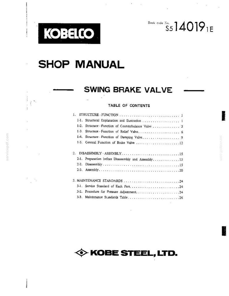 Kobelco K905, K905LC Hydraulic Excavator Service Repair Workshop Manual | Instant PDF Download image 6
