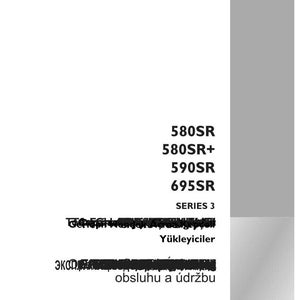 May include: A white document with the text "580SR, 580SR+, 590SR, 695SR, SERIES 3". The document also includes the text "Y&uuml;kleyiciler, obsluhu a &uacute;držbu" and the Case Construction logo.