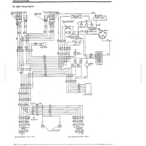May include: A technical black and white light wiring diagram for a vehicle, labeled SYSTEM DIAGRAMS and (2) Light wiring diagram. It displays electrical connections for front and rear combination lamps, headlamps, switches, and a fuse box.