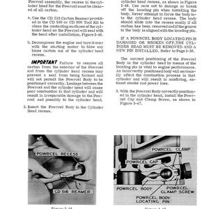 May include: Diagrams and instructions for installing a Powrcel assembly. Includes illustrations of the CD 516 Carbon Reamer and the Powrcel Body, Cap, and Clamp Screw. Text details the installation steps and cautions.