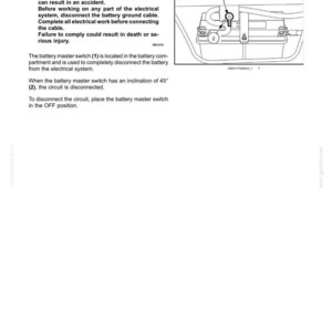 Pu&ograve; includere: Schema di un interruttore principale della batteria con etichette e un avvertimento sul funzionamento improprio. L'immagine include un primo piano dell'interruttore e testo che spiega la sua funzione e le precauzioni di sicurezza. Il testo include le parole "AVVERTENZA" e "OFF".