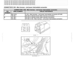 May include: Diagram of wire connectors and component diagram 16. Includes a table with pin numbers, wire numbers, and circuit references for connector X-160. Also shows a diagram of the connector and wiring.