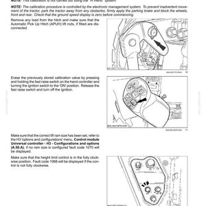 May include: Diagrams and instructions for calibrating the EDC position sensor in a hydraulic, pneumatic, electrical, and electronic system. Includes steps for the calibration process, fault codes, and control settings.