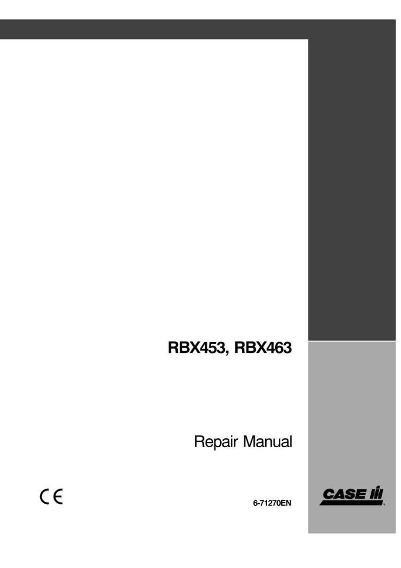 May include: A repair manual with the text "RBX453, RBX463" and "Repair Manual" on a white background. The manual has a dark gray border at the top and a gray vertical bar on the right side. The Case IH logo is visible.