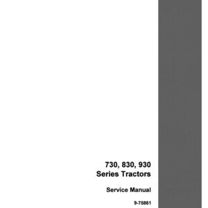 May include: A white service manual for 730, 830, and 930 Series Tractors. The cover includes the text "Service Manual" and "9-75861". The Case IH logo is in the bottom right corner. The word "Reprinted" is at the bottom.