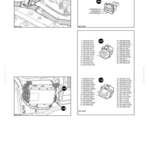 May include: Diagram of electrical system components, including connectors and wiring, with labels and part numbers. The image is a technical illustration from a manual, with a white background and black text.